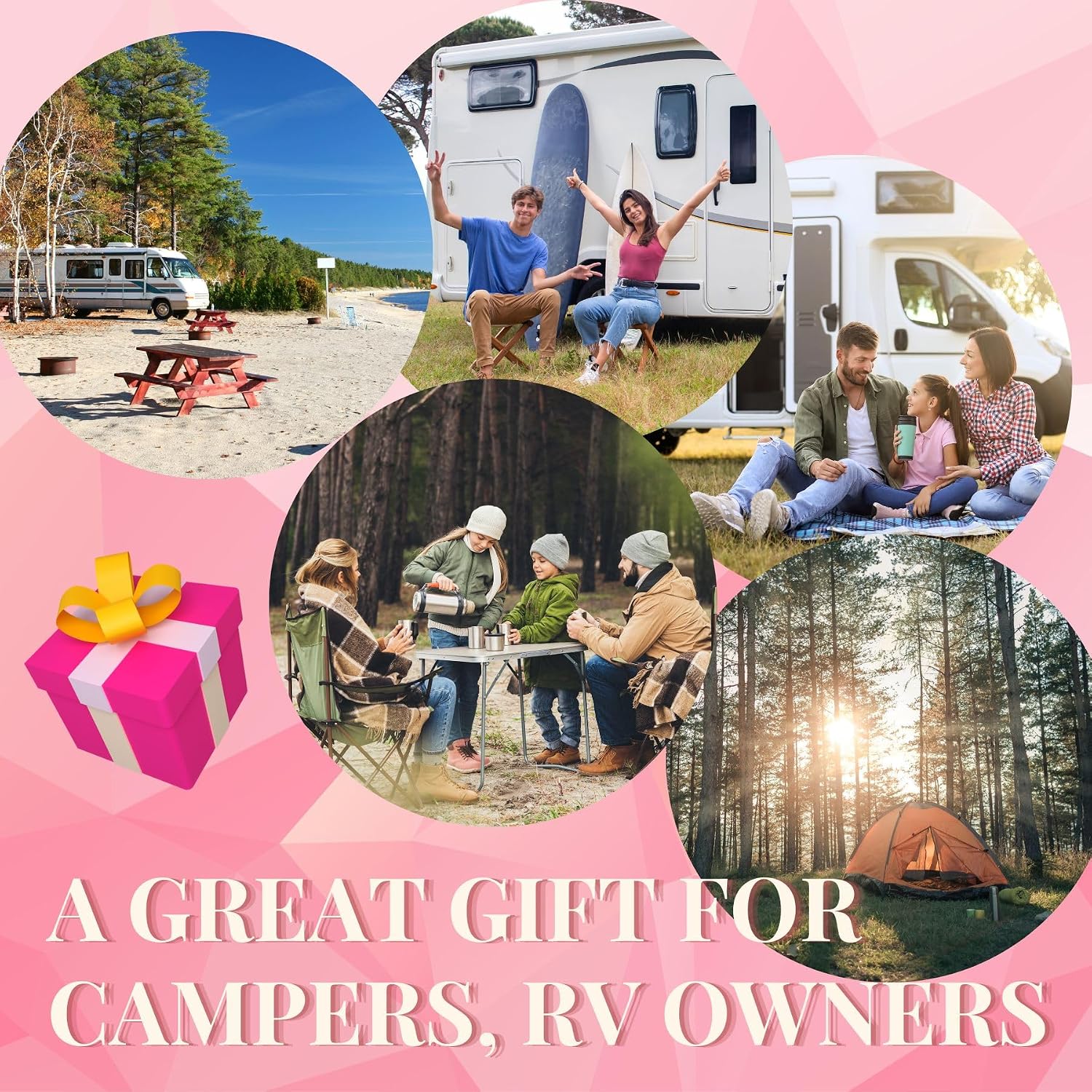 Onebttl Funny RV Camper Gifts for Women - Super Sexy Camping Lady Tumbler - Glamping Travel Coffee Mug Rose Gold 20oz