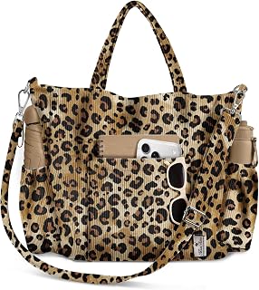 Miss Adola Corduroy Crossbody Tote Bag for Women | Large Capacity, Zipper Closure, Multi-Pocket Storage, Adjustable Shoulder