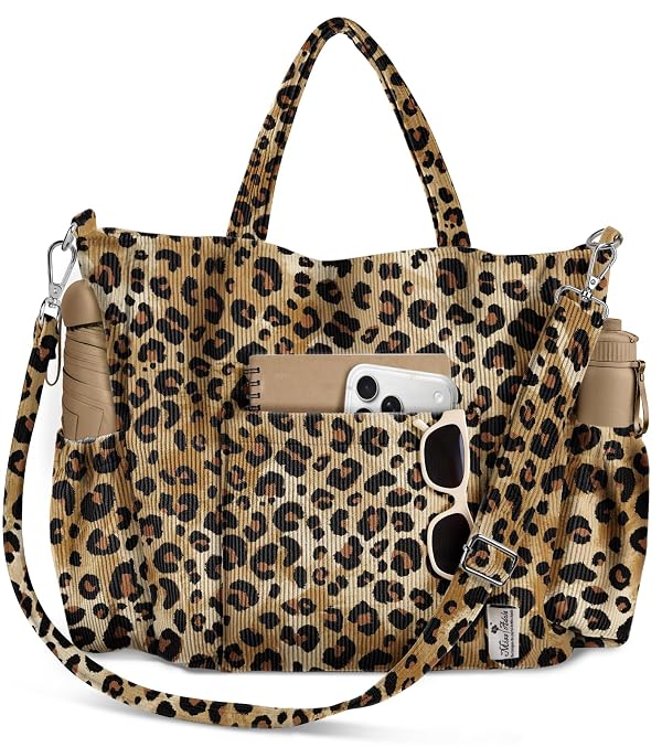 Miss Adola Corduroy Crossbody Tote Bag for Women, Leopard Print by Miss Adola - Used condition - US$18.99