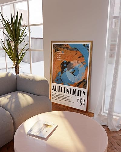 Miniatura 5 de Authenticity inspired 70s retro poster print for dorm decor featuring a psychedelic gradient design suitable for bedroom, living room, or home