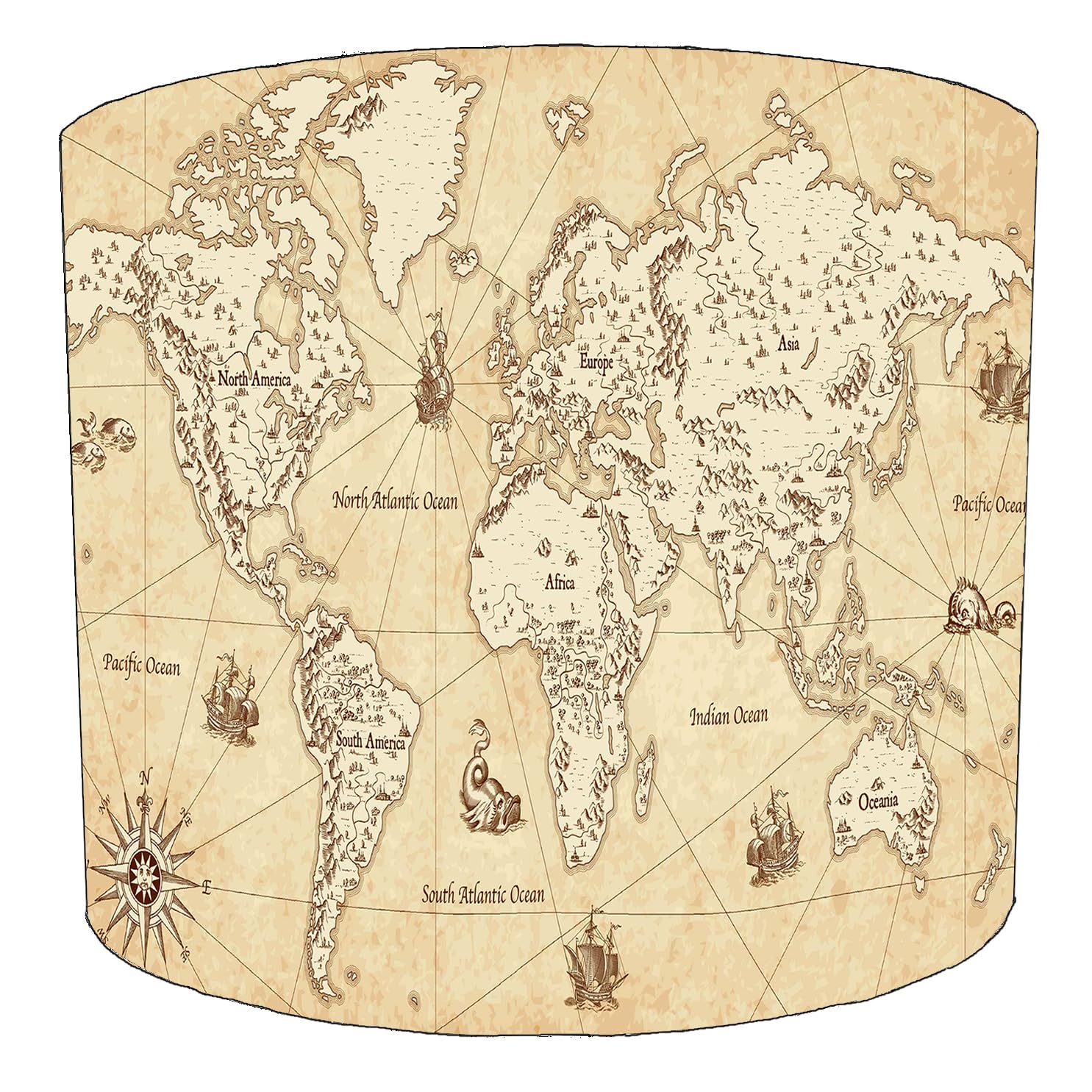 Vintage World Map Lampshade in 3 Sizes for Ceiling Light Shades Pendant or Table Lamp Atlas Globe