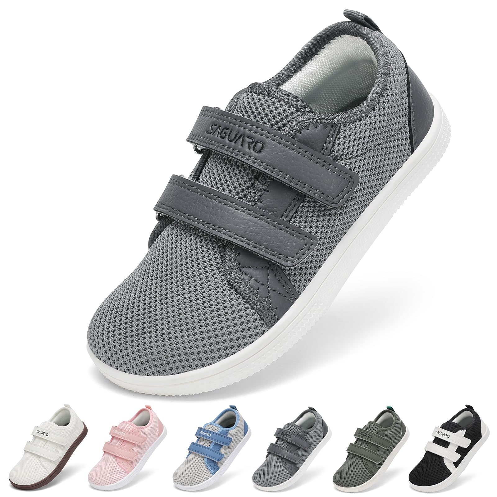SAGUARO Zapatillas Barefoot Niños Calzado Deportivas - Puntera Ancha & Zero-Drop Sole para Adecuado Colegio y Causal,Gr.25-35