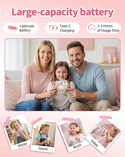 Miniatura 6 de Cámara de impresión instantánea para niños, cámara instantánea de video 1080P para niños, regalo de cumpleaños de Navidad para niñas y niños de 3,
