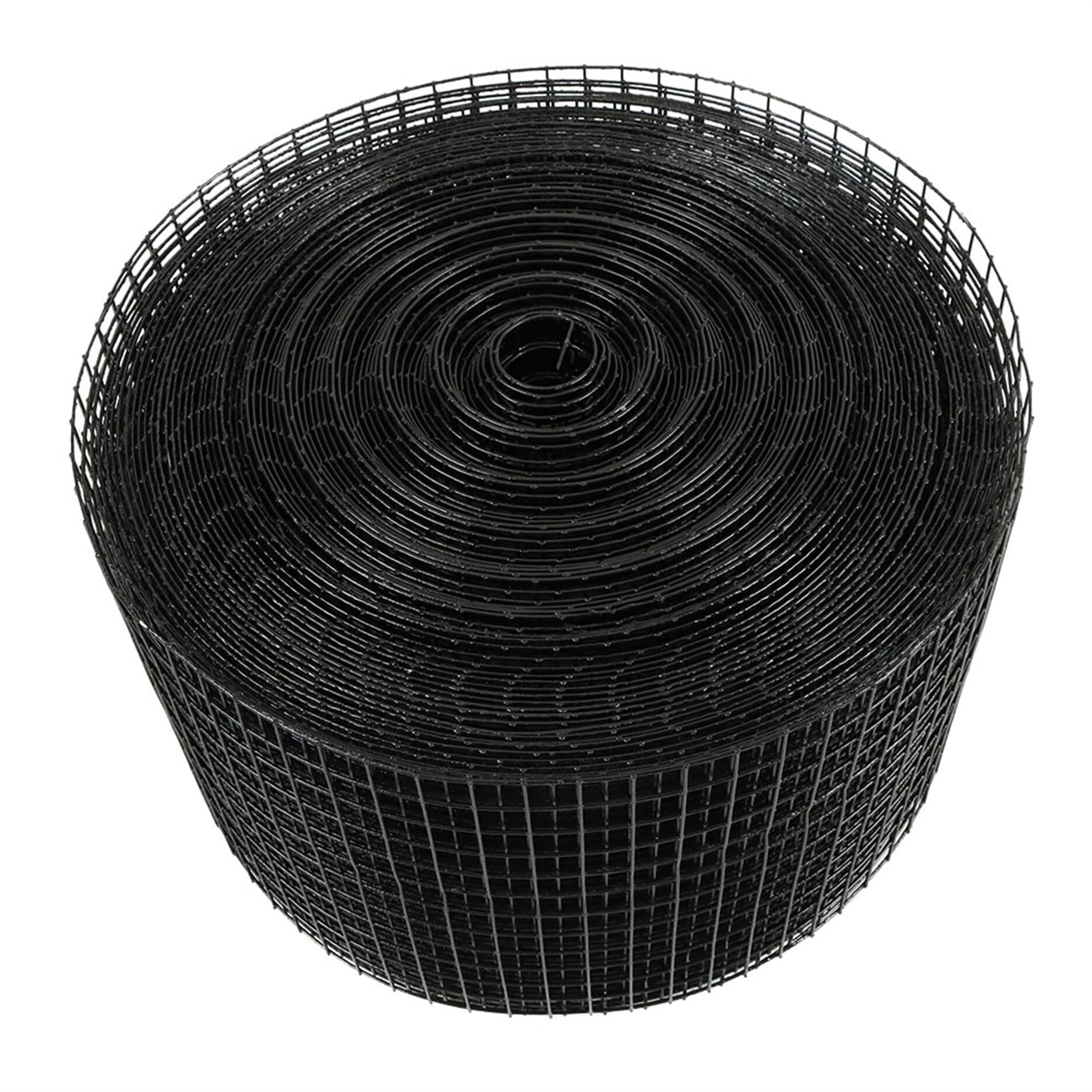 Tela de 1/2 pulgada, valla de alambre de pollo de 6 pulgadas x 98 pies, rollo de malla de alambre de pollo para jaulas de conejos, vallas de gallinero y recintos de aves de corral (negro)
