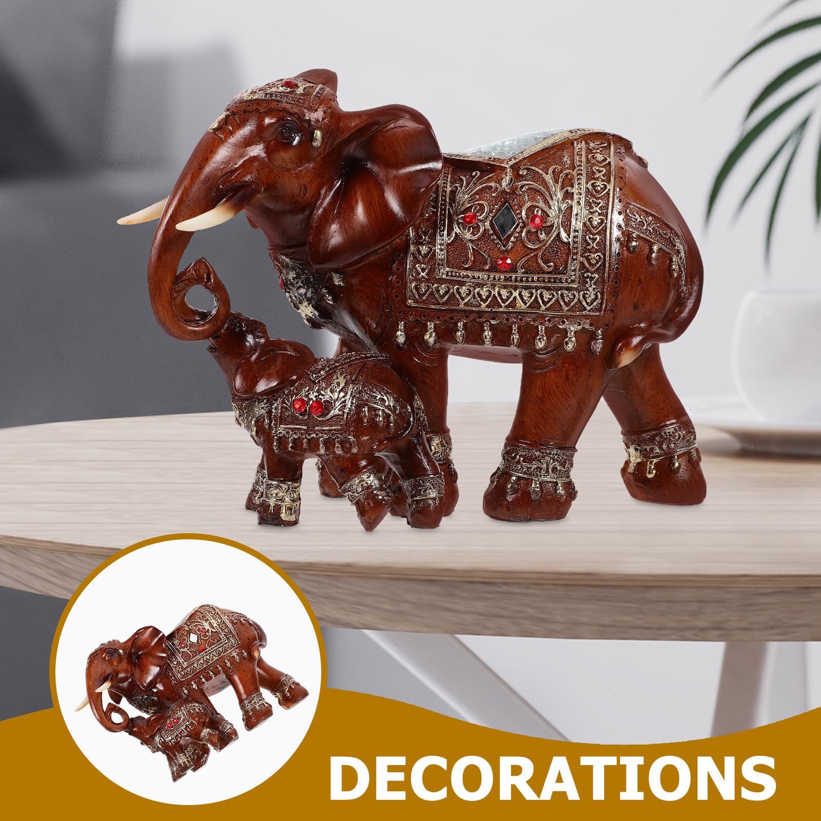 Estatua de Elefante de Resina para Escritorio, Decoración Artesanal
