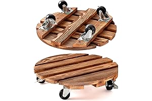 2 Pack Rolling Plant Dolly for Large Pots - Indoor and Outdoor