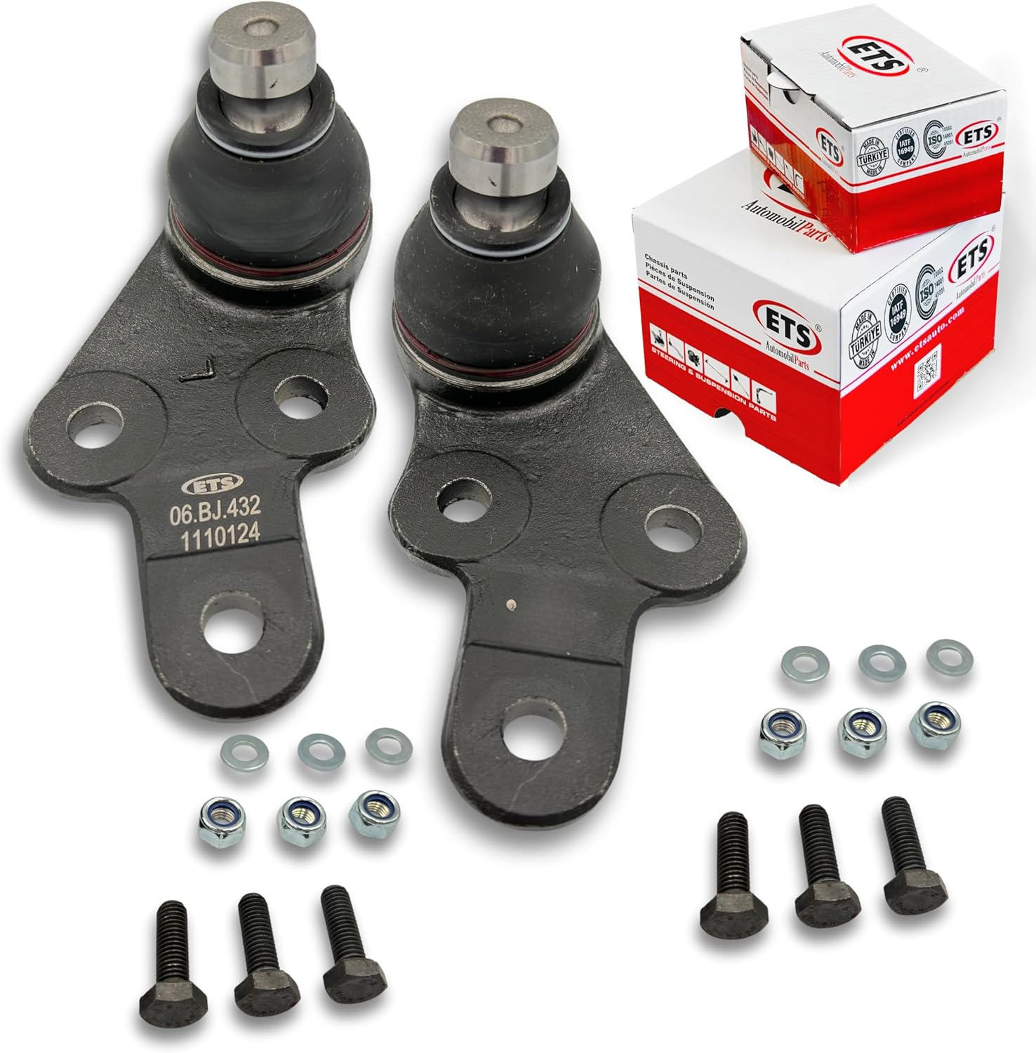 ETS 2Pc Front Lower Ball Joint Kit K500346, K500347 Fits 2016-2018 Ford Focus AWD, 2013-2019 Ford Escape