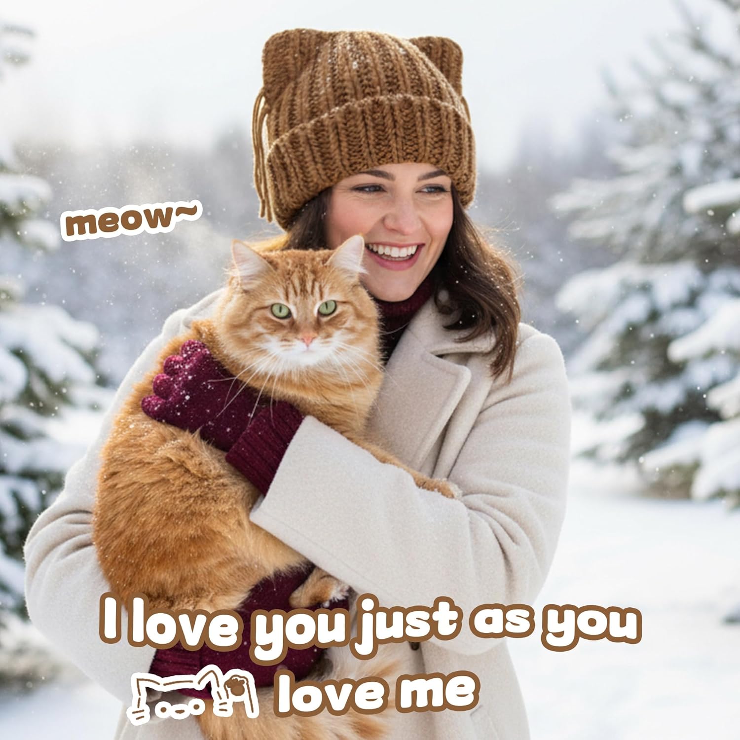 Babalet Cat Ear Beanie for Women Warm Winter Cap Chunky Knit Crochet Hat Slouchy Fox Hat Women Winter Trendy Headwear - Image 5