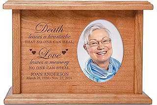 Lifesong Milestones Small Wooden Urns for Ashes Adult Male Small Engraved Cremation Containers for Loss of Loved One Photo Urns for Human Ashes Adult Female Funeral Urns for Wall Hanging Mini Urns