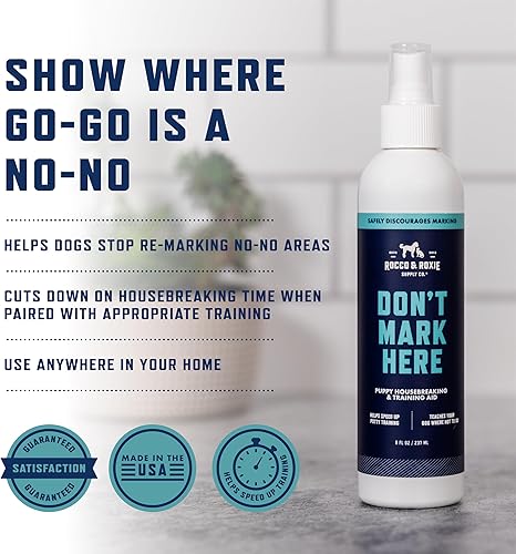 Miniatura 2 de Rocco & Roxie - Aerosol repelente de orina para perros en interiores y exteriores, suministros para el hogar de cachorros, anti orina para perros y