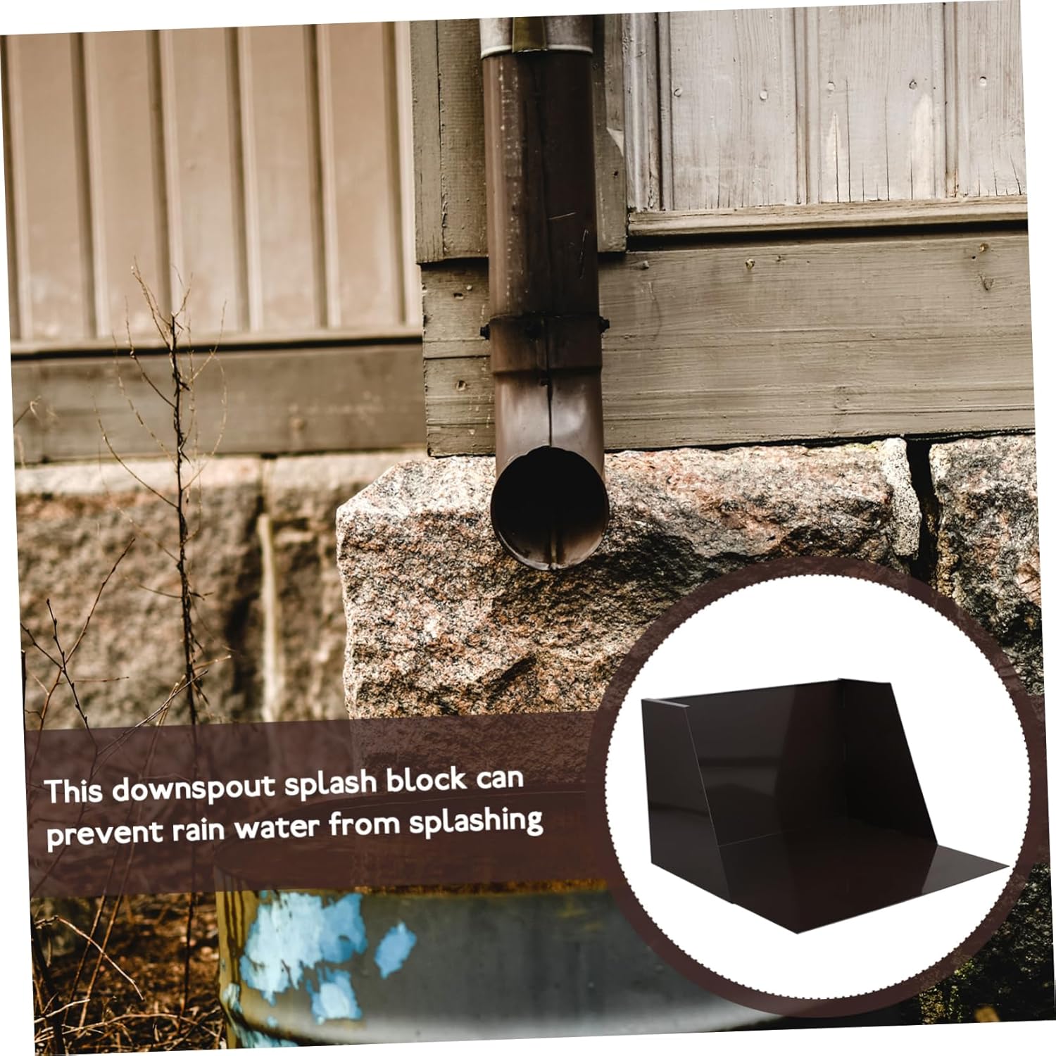 Aluminum Rainwater Catchment Pan Durable Splash Block for Downspouts Easy to Clean Gutter Diverter Tray Protects Surfaces from Water Damage Heavy-Duty Design for Rain Drainage