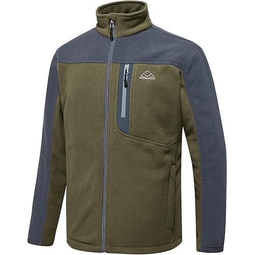 TBMPOY Men's Fleece Jackets Lightweight Full-Zip Fall Jacket Warm Winter Coats Outdoor Hiking with Pockets