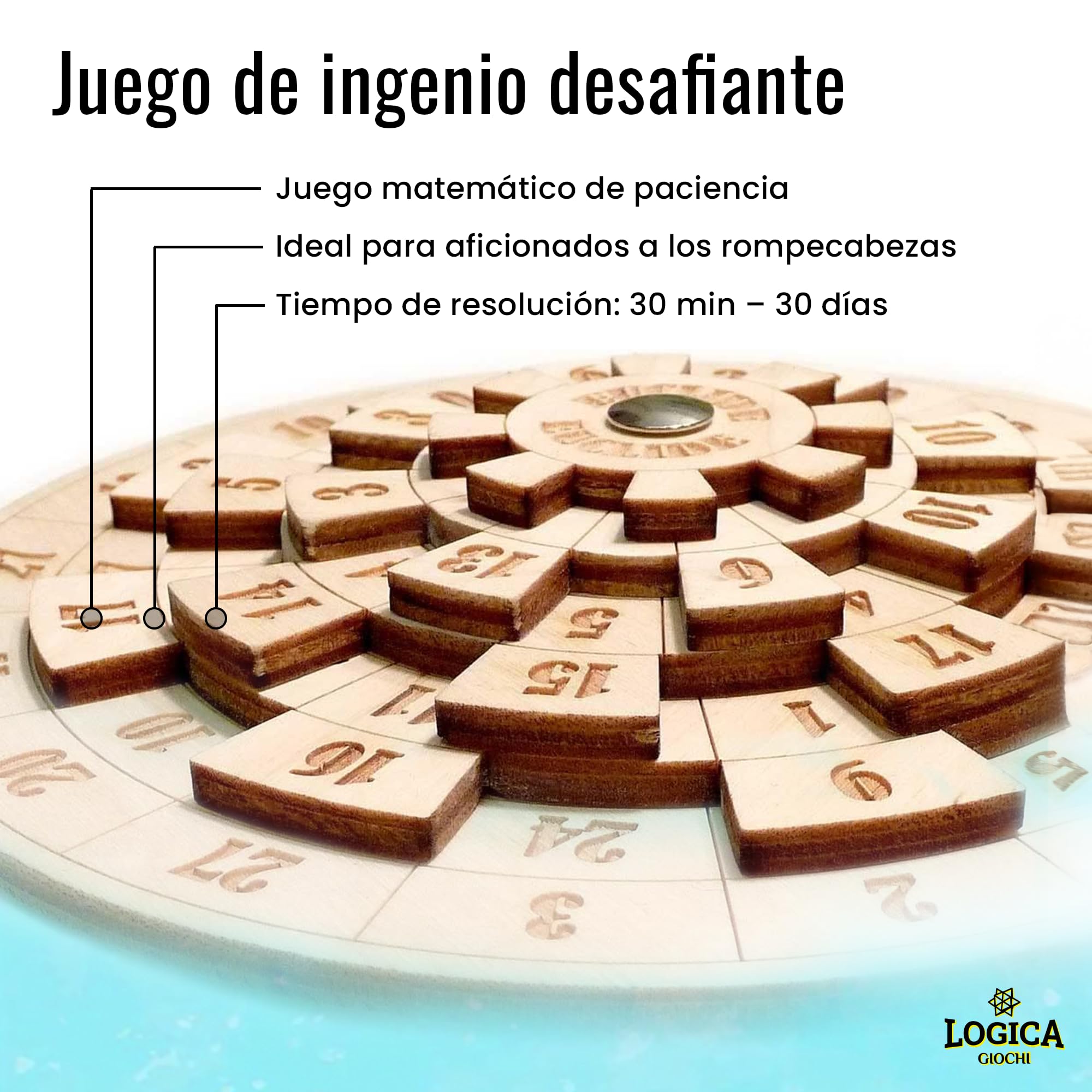 Logica Juegos Art. Euclide – Rompecabezas matemático – Dificultad 4/6 Extreme – Euclide Collection