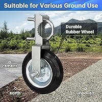 Vista 4 de ForoGore Paquete de 2 ruedas de puerta para puerta batiente de metal con marcos de puerta de 1-5/8 a 2 pulgadas, rueda de puerta de valla