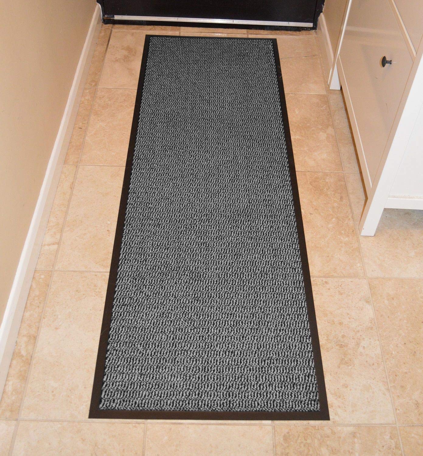 Heavy Duty Non Slip Barrier Mats Color Rugs Runner Kitchen Door Hall Indoor  Outdoor (Grey/Black, 60cm x 120cm)