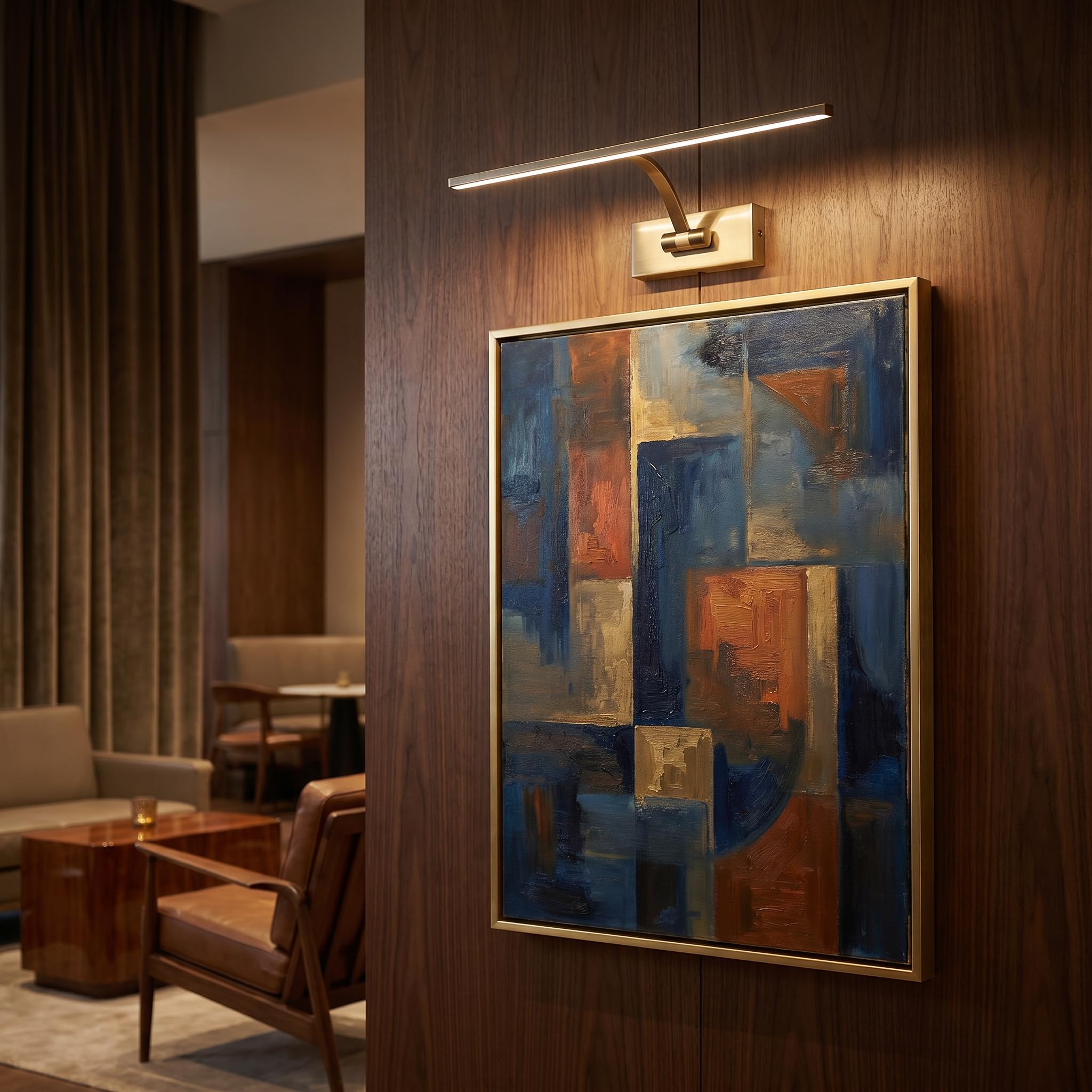 BARCELONA LED - Applique murale LED 6W réglable. Éclairage moderne pour tableaux, lumière blanc chaud 2700K. Angle de diffusion : 120°. Applique murale intérieure bronze | Lampe pour tableaux, photos