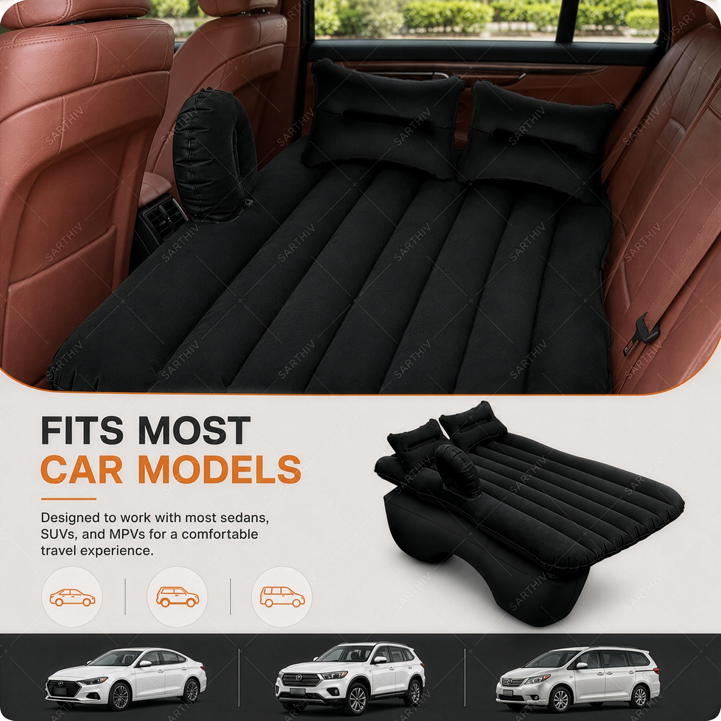 Elite Inflatable Car Bed - Electric Pump Included -4 Elite Inflatable Car Bed - Electric Pump Included -4