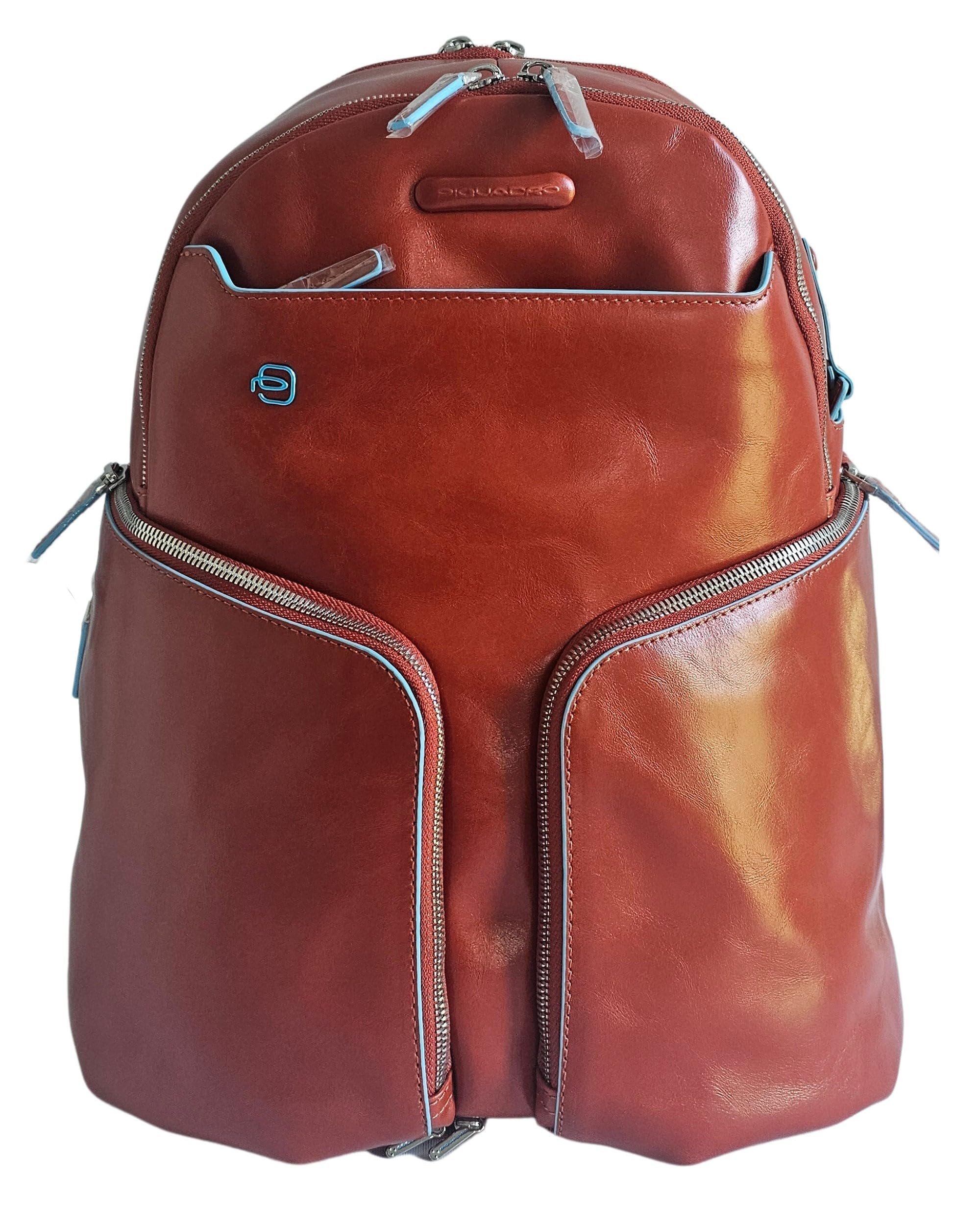 Piquadro Men's Brown Backpacks, One Size, Leather Unisex Backpack