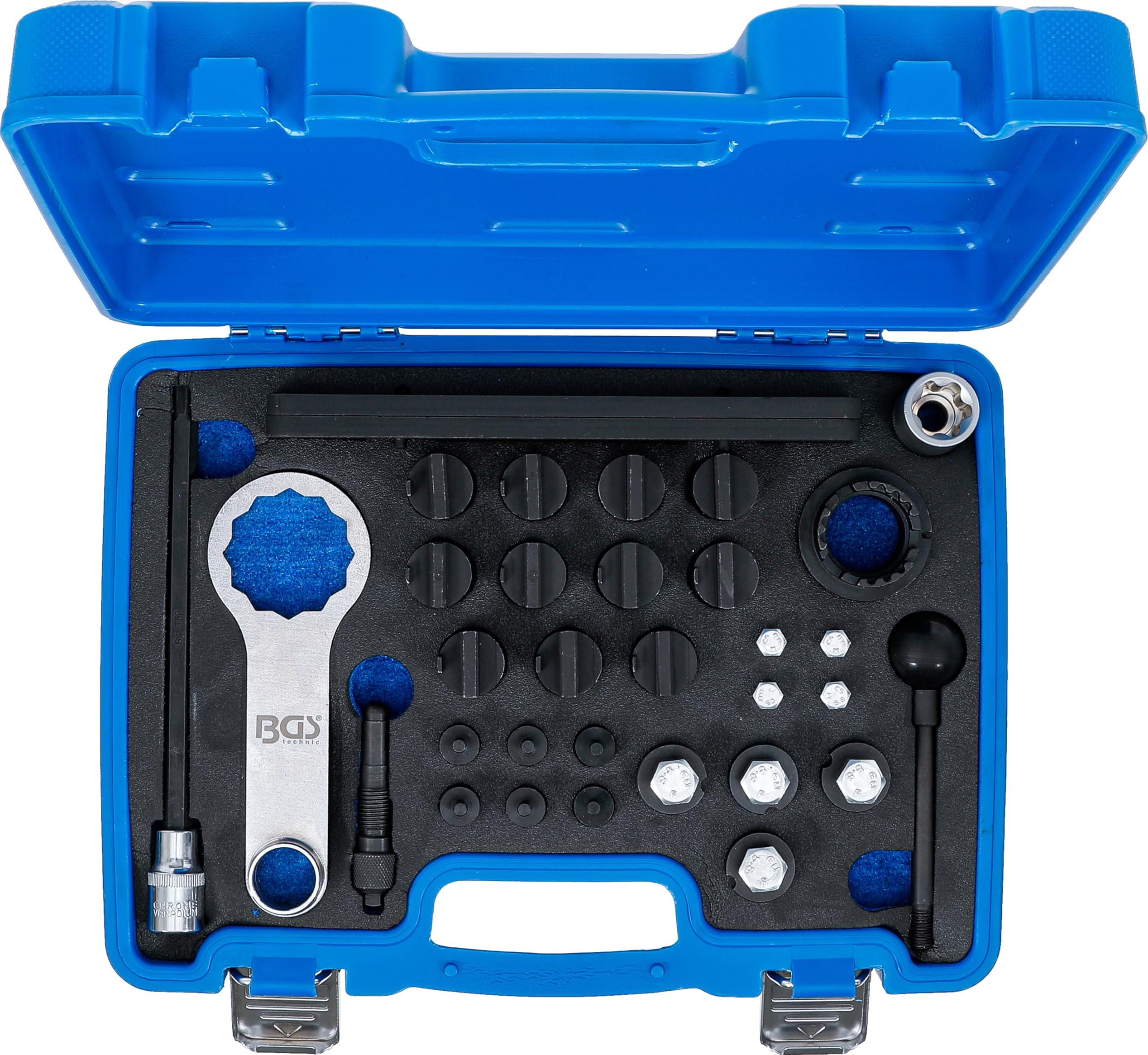 BGS 74439 | Juego de calado de distribución | para VAG, Porsche EA839 | 2.9 / 3.0 TFSI | Comprobar/ajustar los tiempos de control del motor | fijación del árbol de levas y cigüeñal