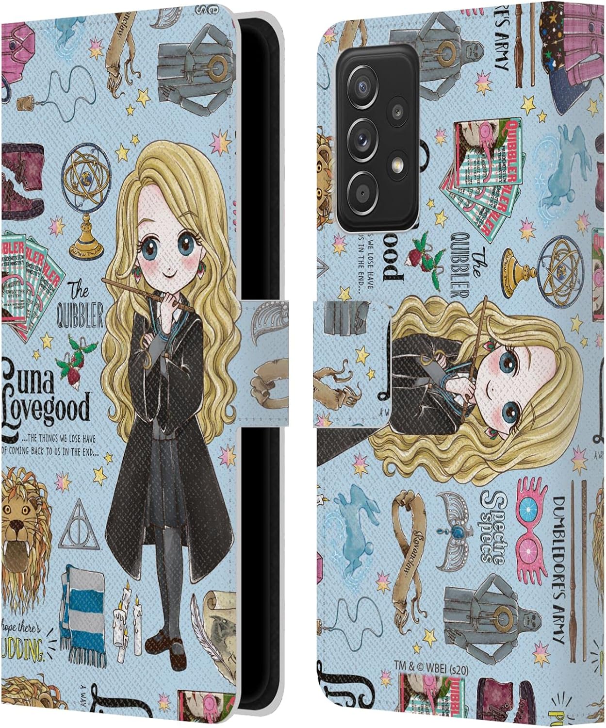 Head Case Designs Officially Licensed Harry Potter Luna Pattern Deathly Hallows XXXVII Leather Wallet Case Compatible with Galaxy A52 / A52s / 5G (2021)