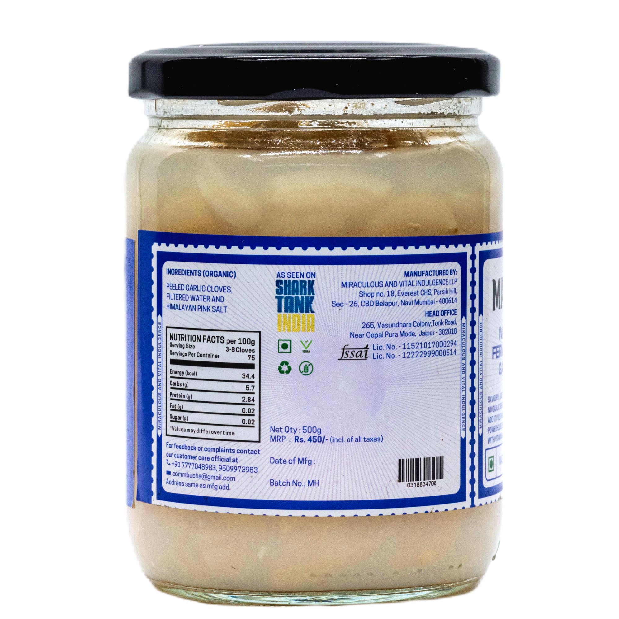 MAVI's Water Fermented Garlic | Organic Garlic Pods | 100% Natural & Vegan | No Preservatives or Artificial Flavour | 500g (Pack of 1) - Image 5 thumbnail