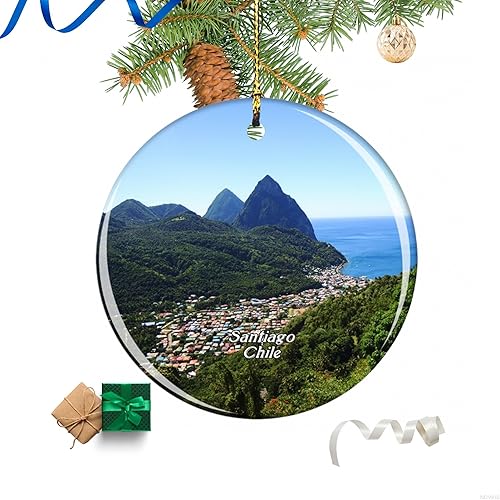 Chile Santa Lucía Hill Santiago - Adorno de Navidad, decoración del hogar, adorno de decoración de árbol de Navidad, regalo de recuerdo, regalo para Chile Santa Lucía Hill Santiago - Adorno de Navidad, decoración del hogar, adorno de decoración de árbol de Navidad, regalo de recuerdo, regalo para