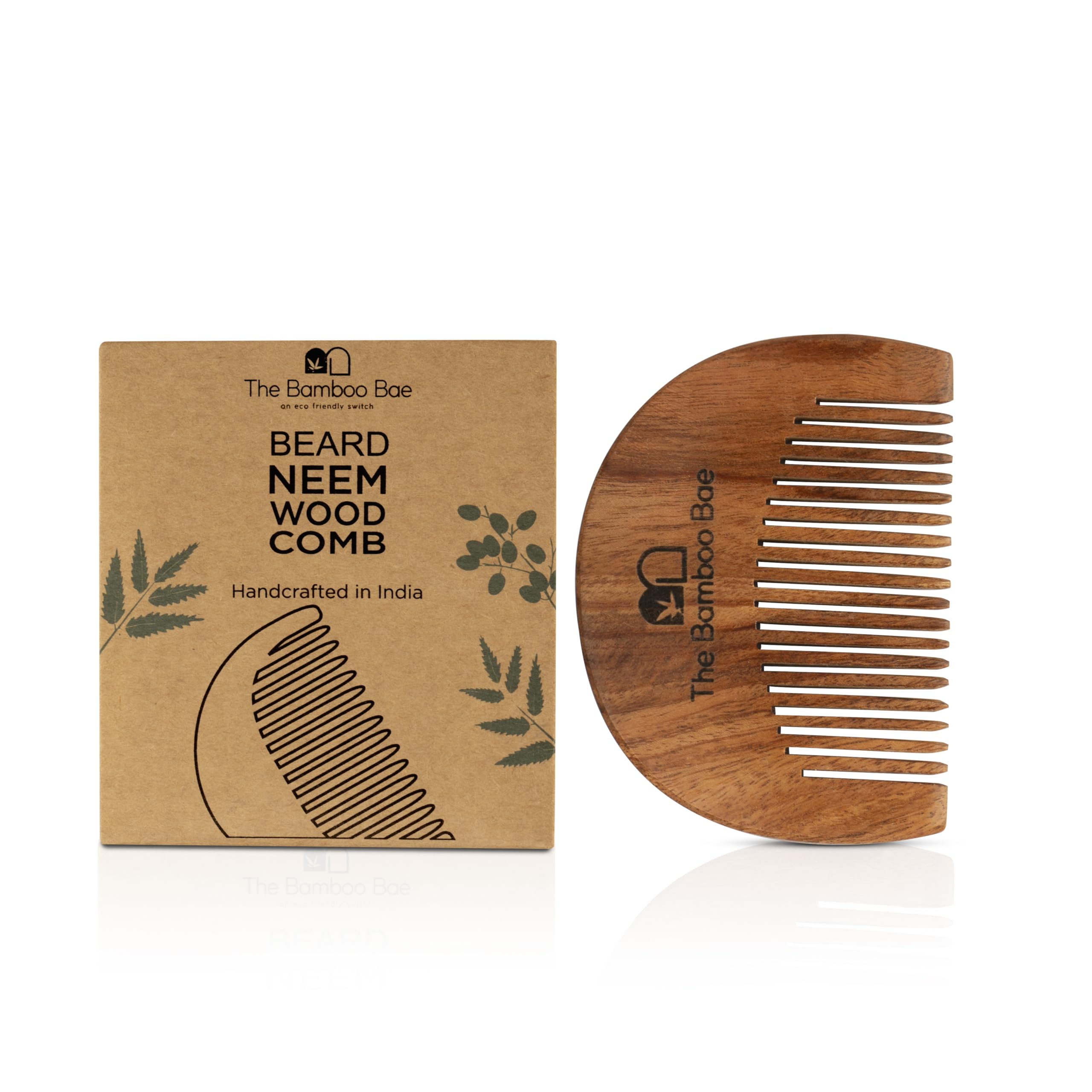 The Bamboo Bae Beard Comb For Styling and Hair Growth Handmade Neem Comb | Handcrafted by local Artisans | Made in India