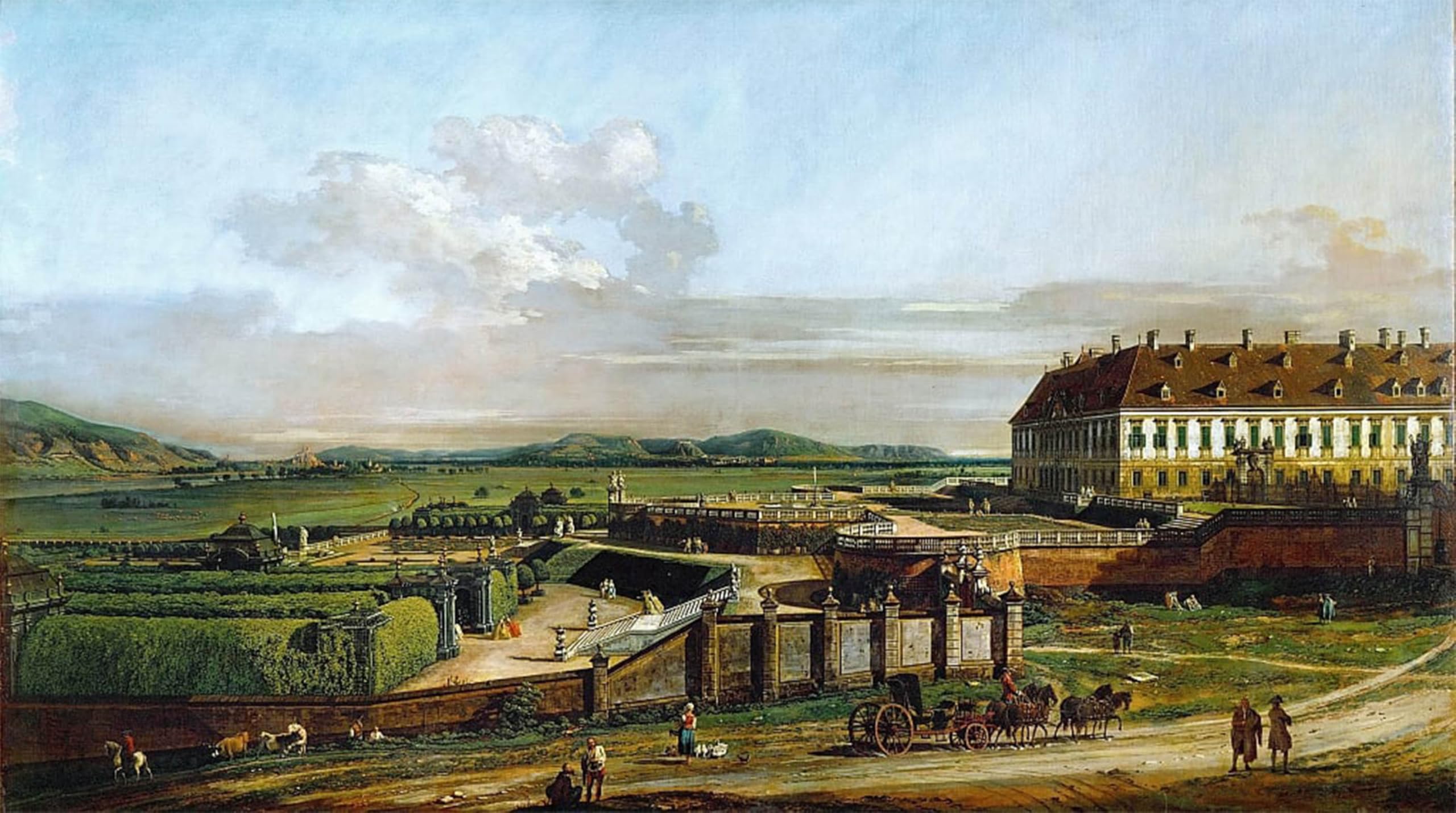POSTERIIk Famous Animal Posters Vintage Picture the Castle of Schlosshof Seen From North Between by Bernardo Bellotto Modern Wall Decor for Home Decor 60x90cm