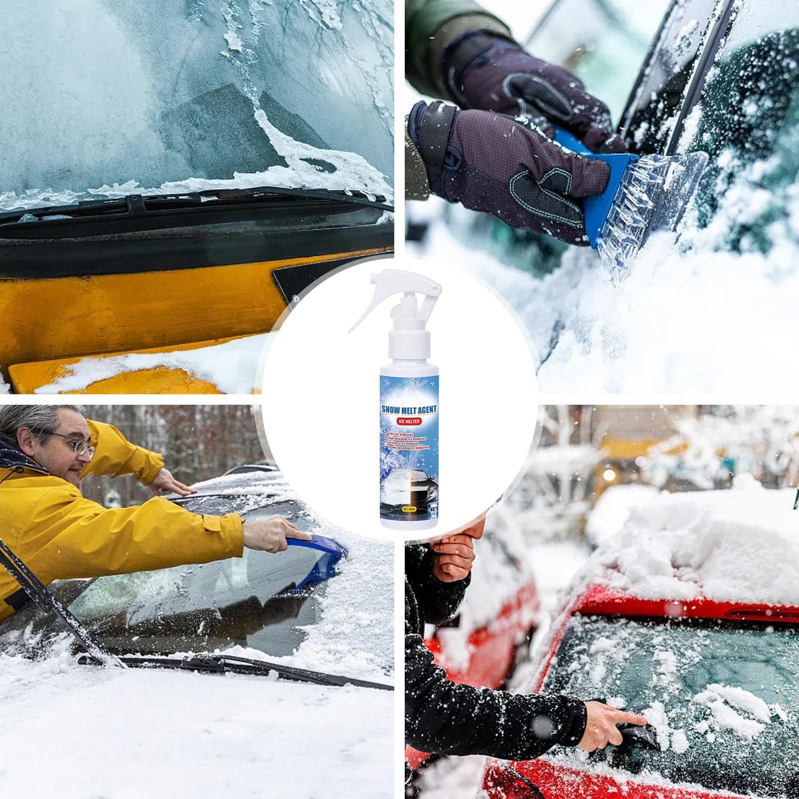 Windshield De-Icér - 100ml Car Windshield Snow Melting Coating Spray | Ice-Off Windshield Spray De-Icér | De - Icer for Car Windshield Defroster | Deicing Spray | Ice & Snow Melting Spray