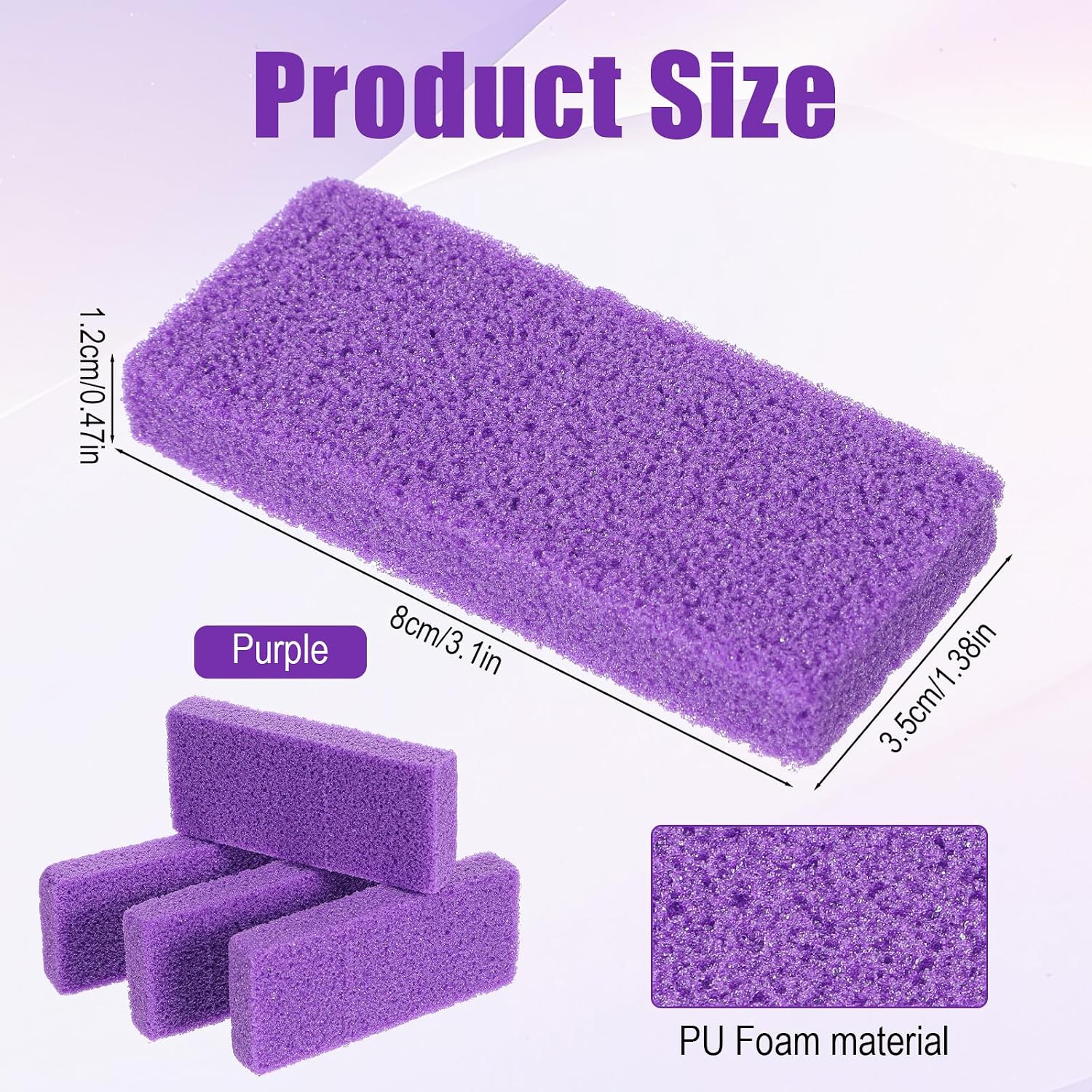 160 Pcs Foot Pumice Stone for Feet Callus Remover, Pedicure Stone & Ped File Scrubber for Smooth Feet and Heels, Purple Pumice Sponge Nail Salon Home Use and Bath Spa