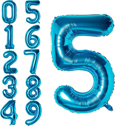 Globo de helio con números de 39.8in, color azul, tamaño grande, 39.8in, para fiestas de cumpleaños, bodas, números 7 Globo de helio con números de 39.8in, color azul, tamaño grande, 39.8in, para fiestas de cumpleaños, bodas, números 7