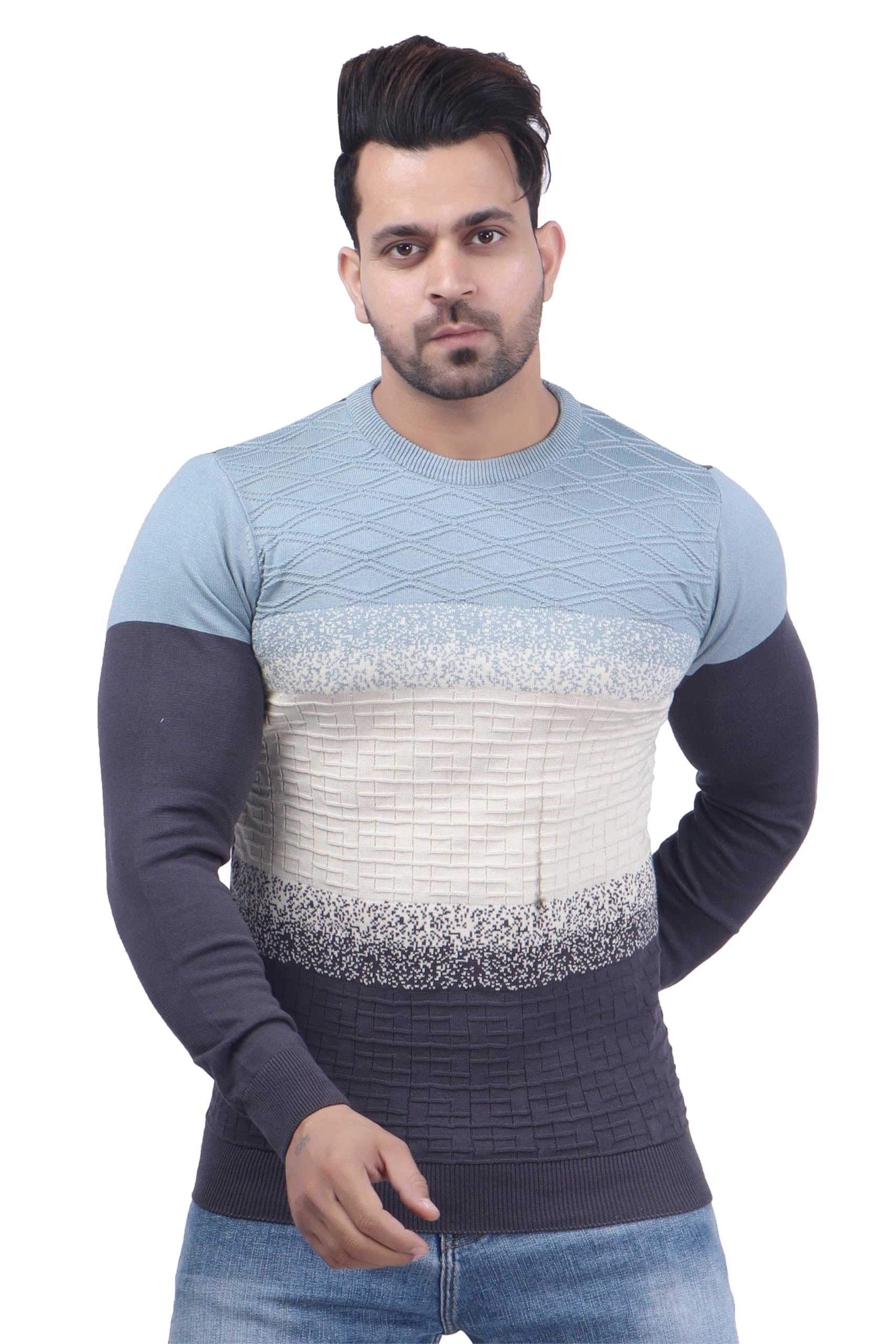 feverfew Fashionable Solid Sweater| Pullover Sweater | Round Neck Sweater | Casual wear Sweater for Men | Full Sleeves Sweater | Self Design-picture-30