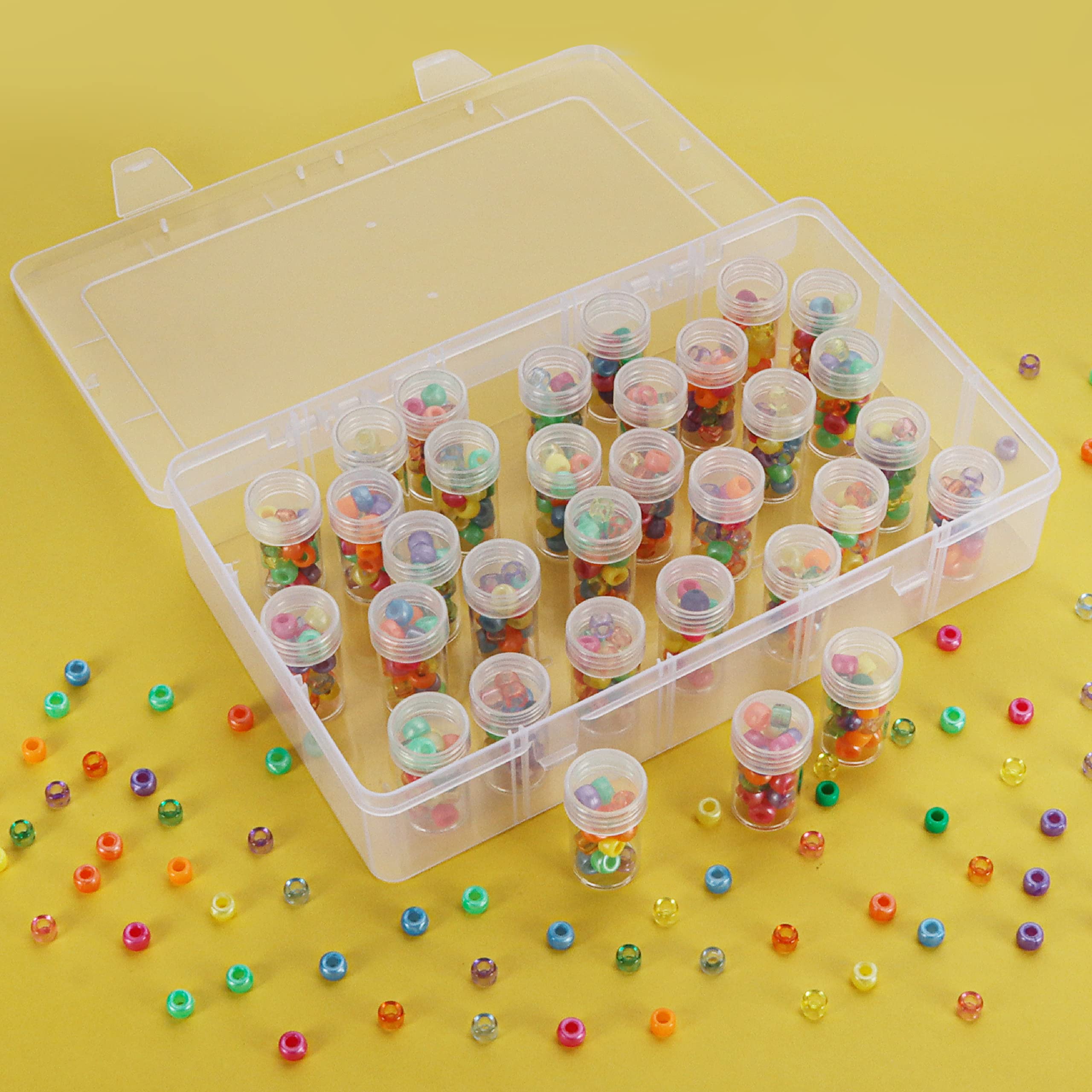 Kurtzy Doorzichtig Plastic Kralen Opslag Organizer Doos met Verwijderbare Compartiment Containers & Deksels - 5 Stapels met 5 Potten - Diamond Dot Painting Kralen, Sieraden, DIY Nail Art, Oorbellen