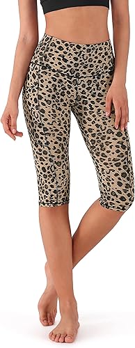 Miniatura 131 de ODODOS - Leggings tipo capri de mujer, no se traslucen y modelan el abdomen, con cintura alta y bolsillos; para hacer yoga, atletismo, ejercicio