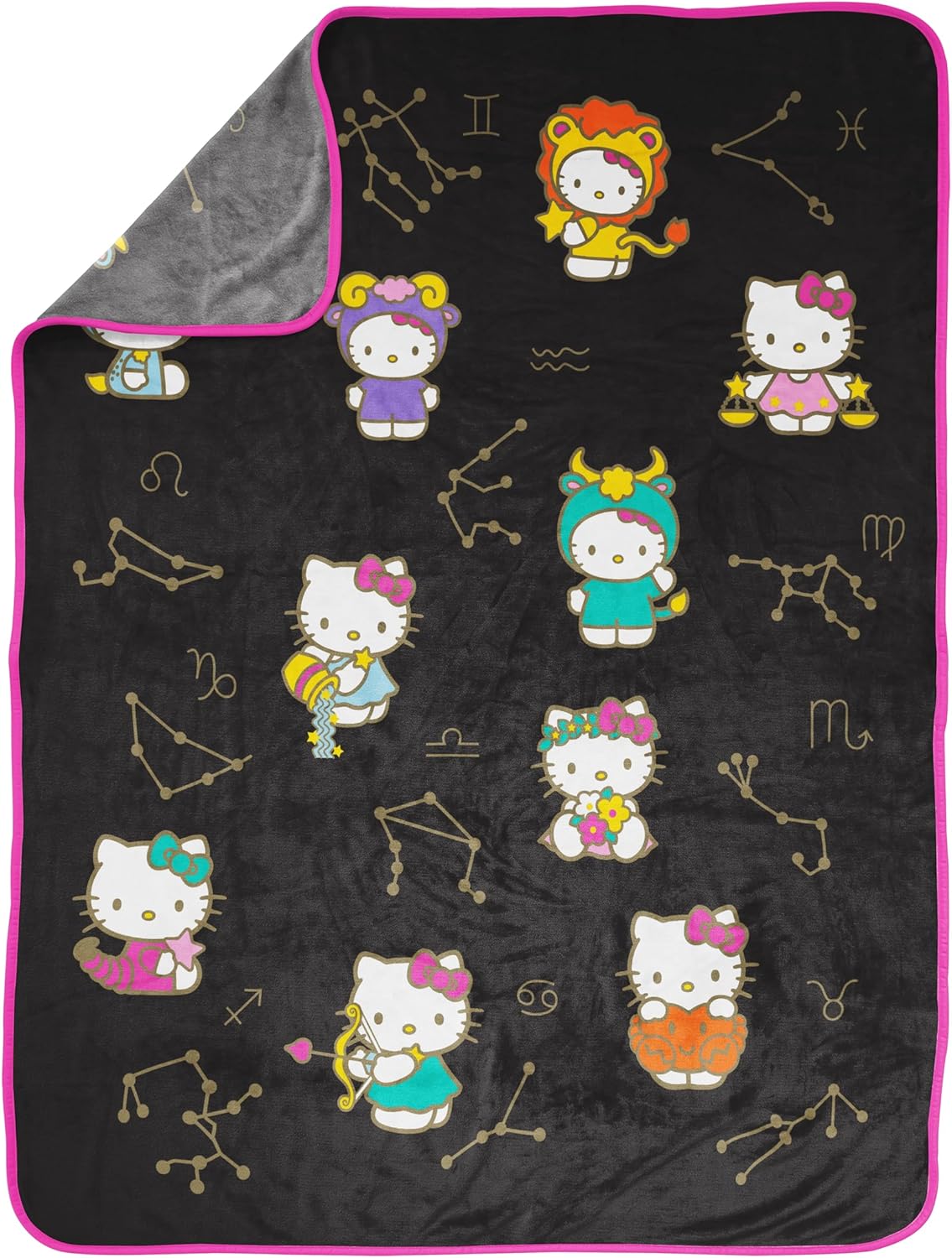 Jay Franco Plush Throw Blanket – Soft & Comfy Throw for Couch or Bed – Cozy Home Décor for Living Room & Bedroom, Black - Hello Kitty, 46x60 - Throw Blanket - Image 2