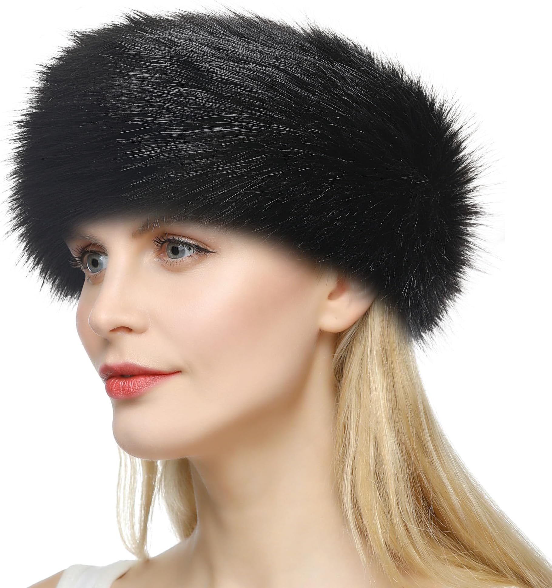 Dikoaina Womens Faux Fur Headband Winter Earwarmer Earmuff Ski