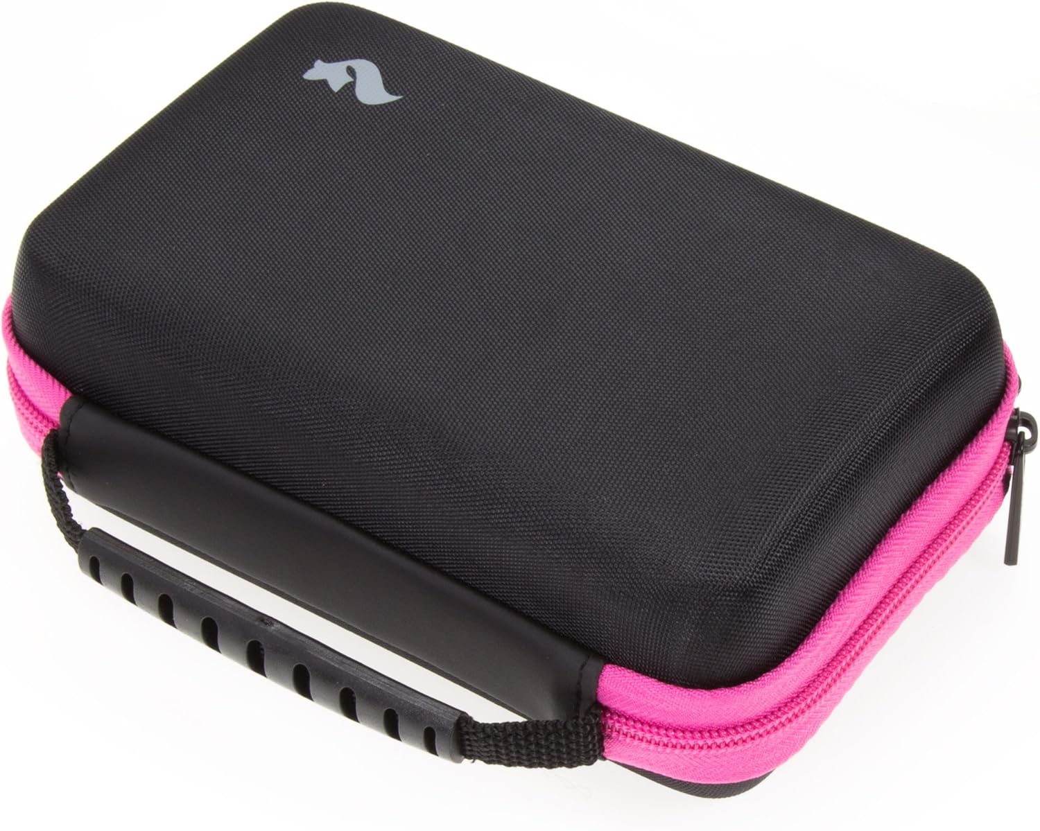 BRENDO Carrying Case for New Nintendo 2DS XL and 3DS XL with Large Stylus, Fits Wall Charger, 24 Game Cartridge Case Holder - Pink/Black