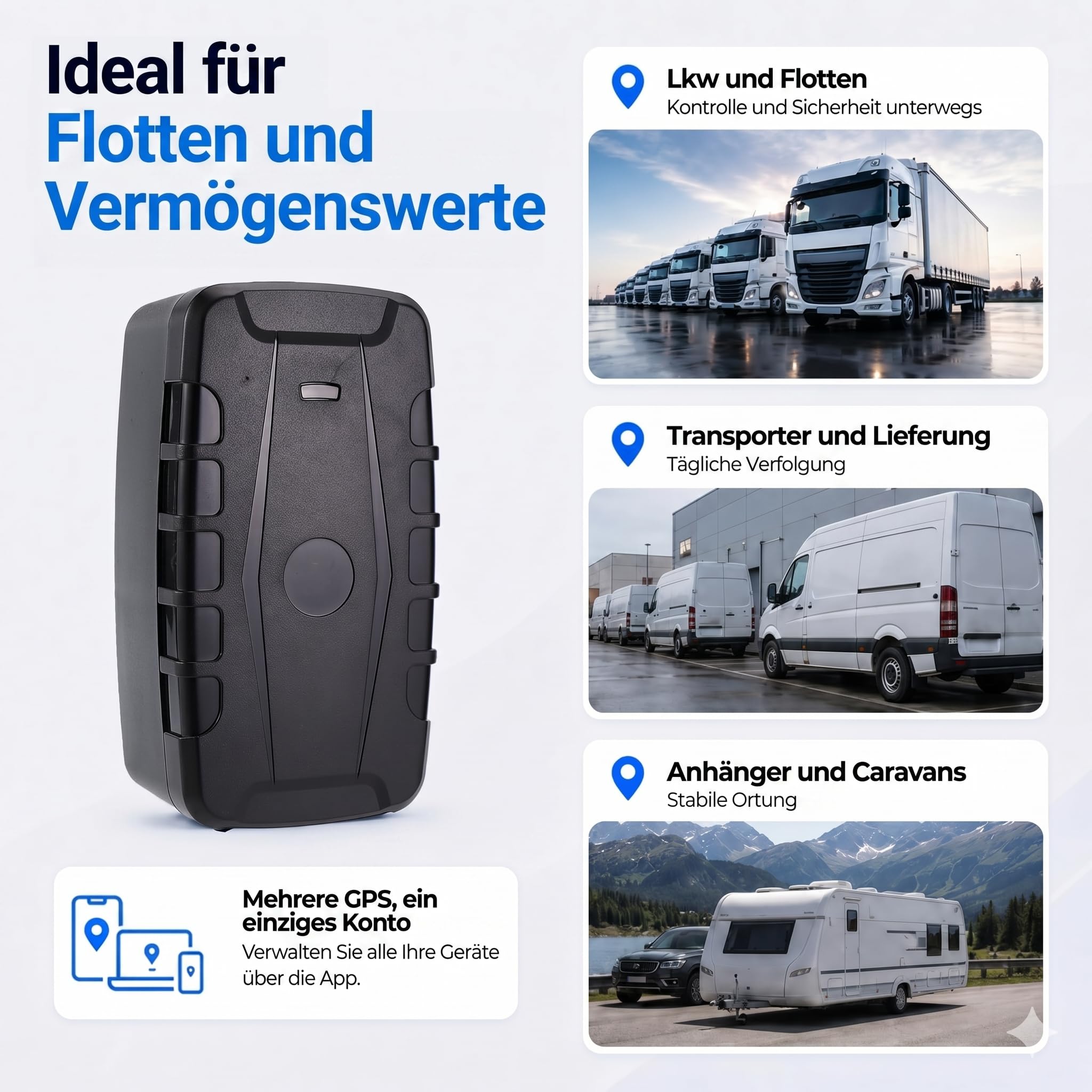Winnes Localizzatore GPS per auto senza ABO, localizzatore GPS 4G con magnete, localizzazione in tempo reale tramite app, 20.000 mAh, con 240 giorni di standby, trasmettitore GPS per auto, moto