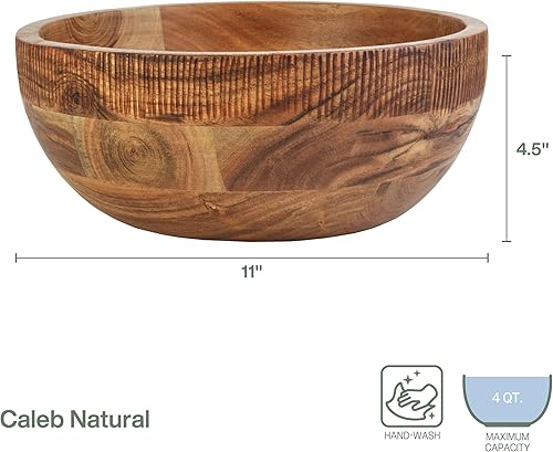 Miniatura 7 de Fitz and Floyd Caleb - Ensaladera de madera de acacia, 7 pulgadas, color marrón