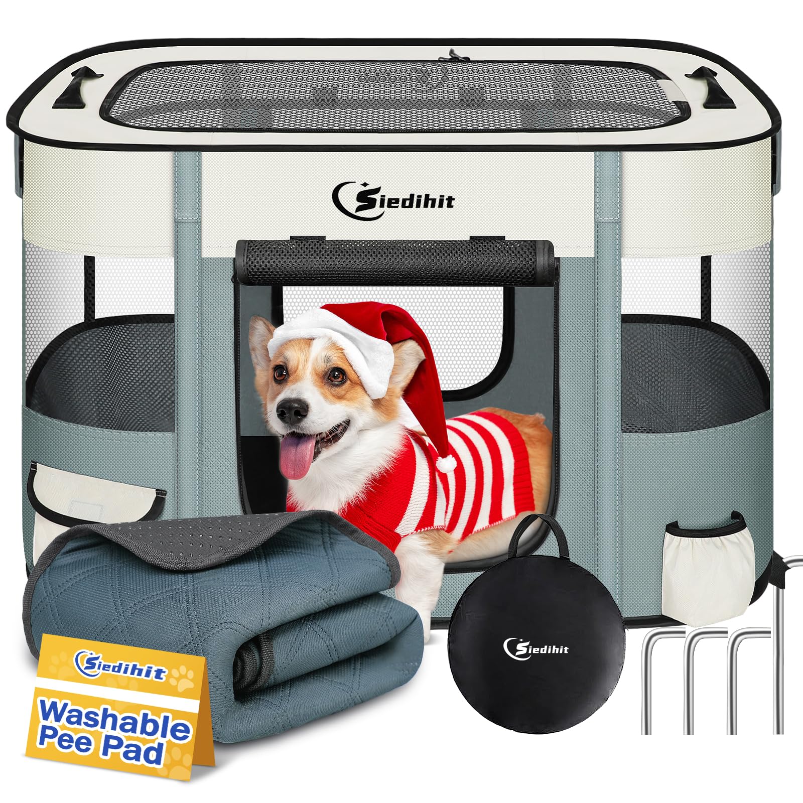 Dog Playpen,Cat Pet Puppy Pen,Portable Playpens for Dogs Indoor Outdoor Travel Camping Use,Foldable Dog Kennel Tent Crate for Rabbit Small Animals