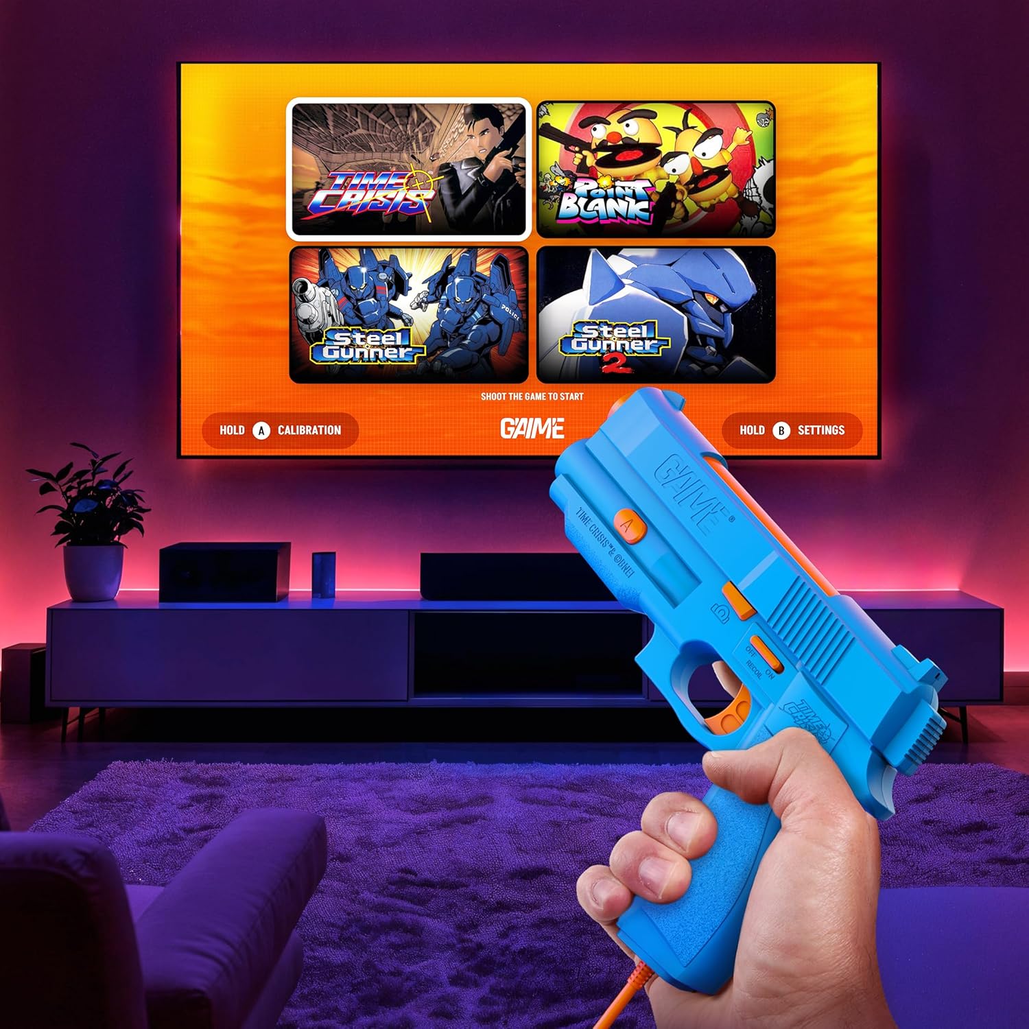 Gun 3M Cable TV Unit with Time Crisis Gun Bullet Steel Gunner 1M HD Cable (ULTIMATE)