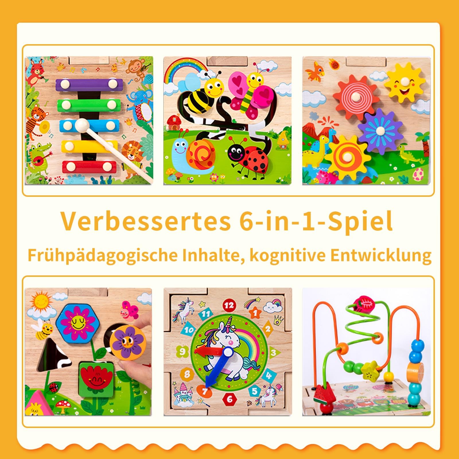 Montessori Spielzeug 1 2 3, Spiele ab 2 Jahre, Lernspielzeug ab 1 Jahr, Holzspielzeug, Motorikwürfel, Geschenk 1–3 Kinder Junge Mädchen