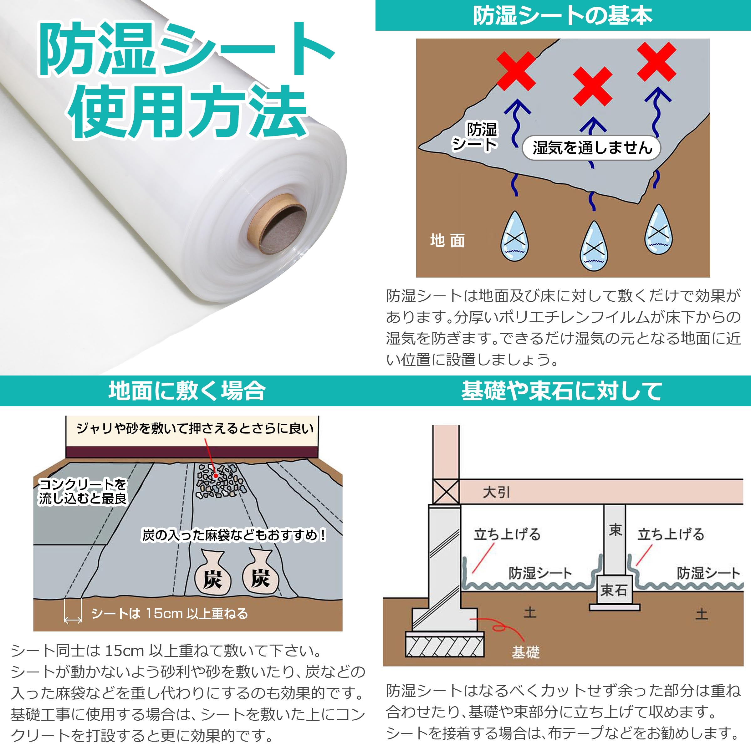 Amazon.co.jp: DIY STYLE 強力防湿シート スーパーグレード品S 50m 厚 