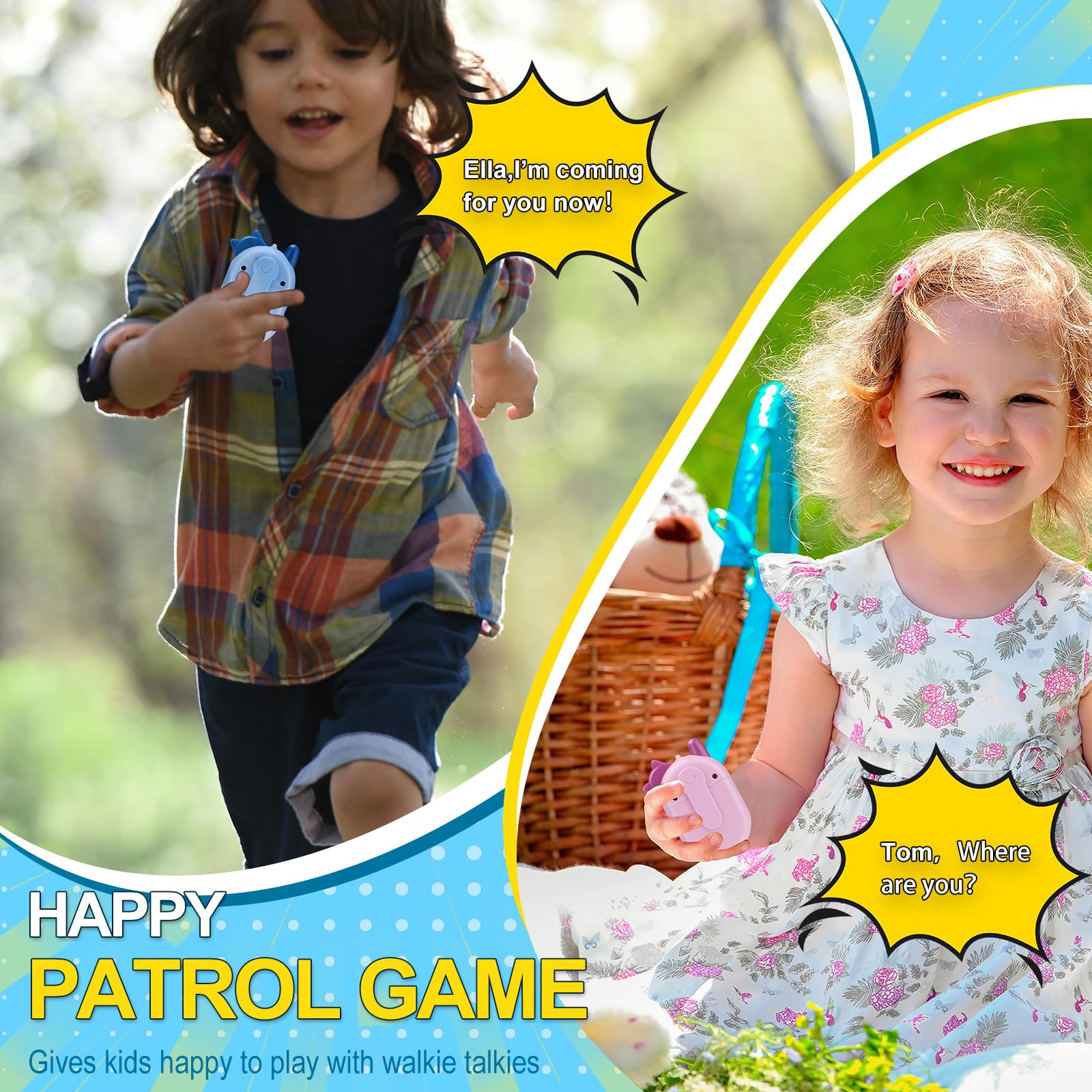 M300 Walkie-Talkie Bambini Trasmette A una Distanza,Carino Walki Tolkie Portatile,Regali Ricetrasmittenti Che Piacciono sia ai Ragazzi che Alle Ragazze,Regalo Bimba 3/4/5/6/7/8/9/10/11/12 Anni