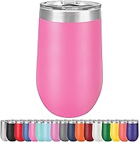 Vista 8 de Vaso de vino grande de 16 onzas, aislado al vacío, acero inoxidable con tapa, vasos de vino aislados con tapas, copas de vino sin tallo (negro)