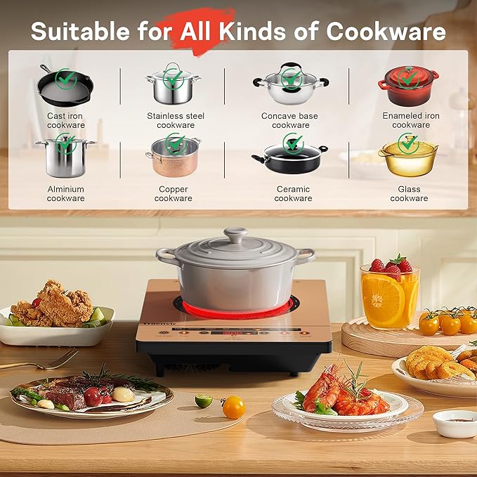 Estufa Vitrocerámica 1 Puesto 11 Pulgadas Portátil 110V miniatura 6