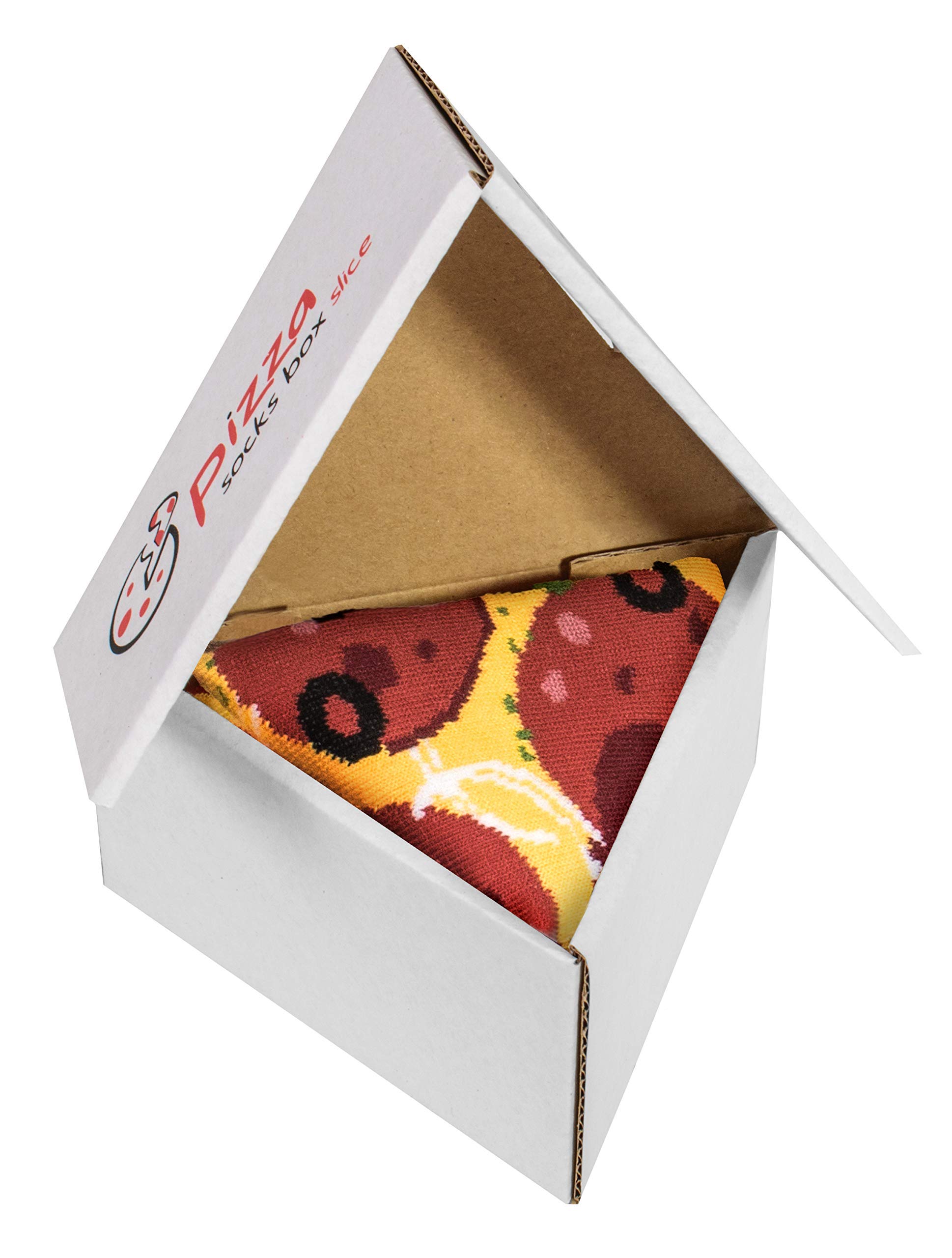 Rainbow Socks - Women Men Pizza Socks Box - Pepperoni - 1 Pair