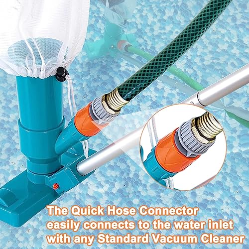 Miniatura 4 de Acoplador rápido para aspiradora portátil de piscina, punta de succión con cinta selladora, accesorio de manguera de vacío de piscina para