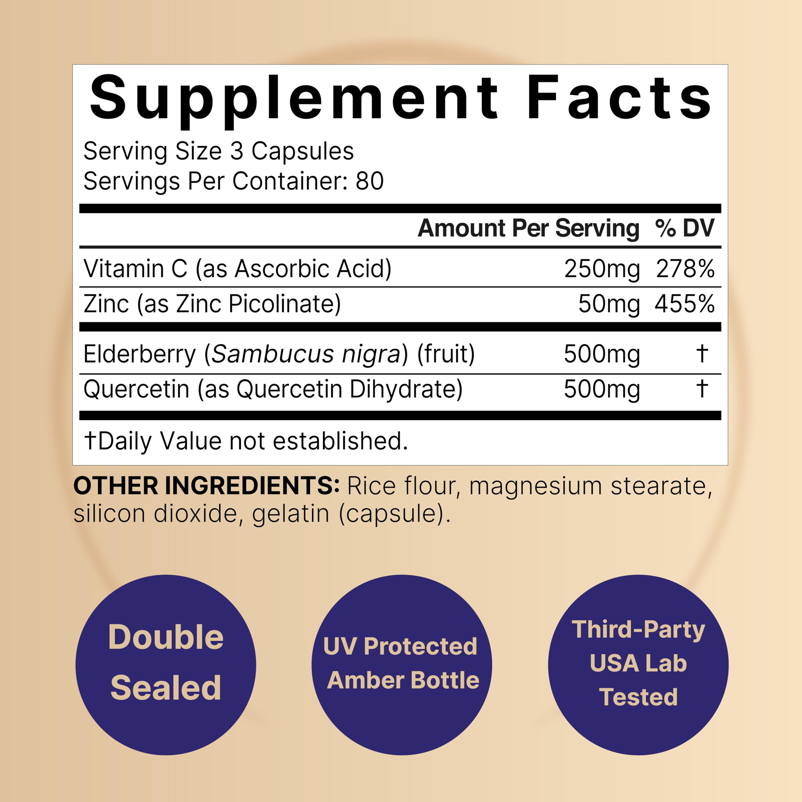 NatureBell Elderberry with Vitamin C, Zinc & Quercetin, 240 Capsules | 4-in-1 Sambucus Black Elderberry Capsules | Immune Support Supplements for Women and Men* — Amazon image 2