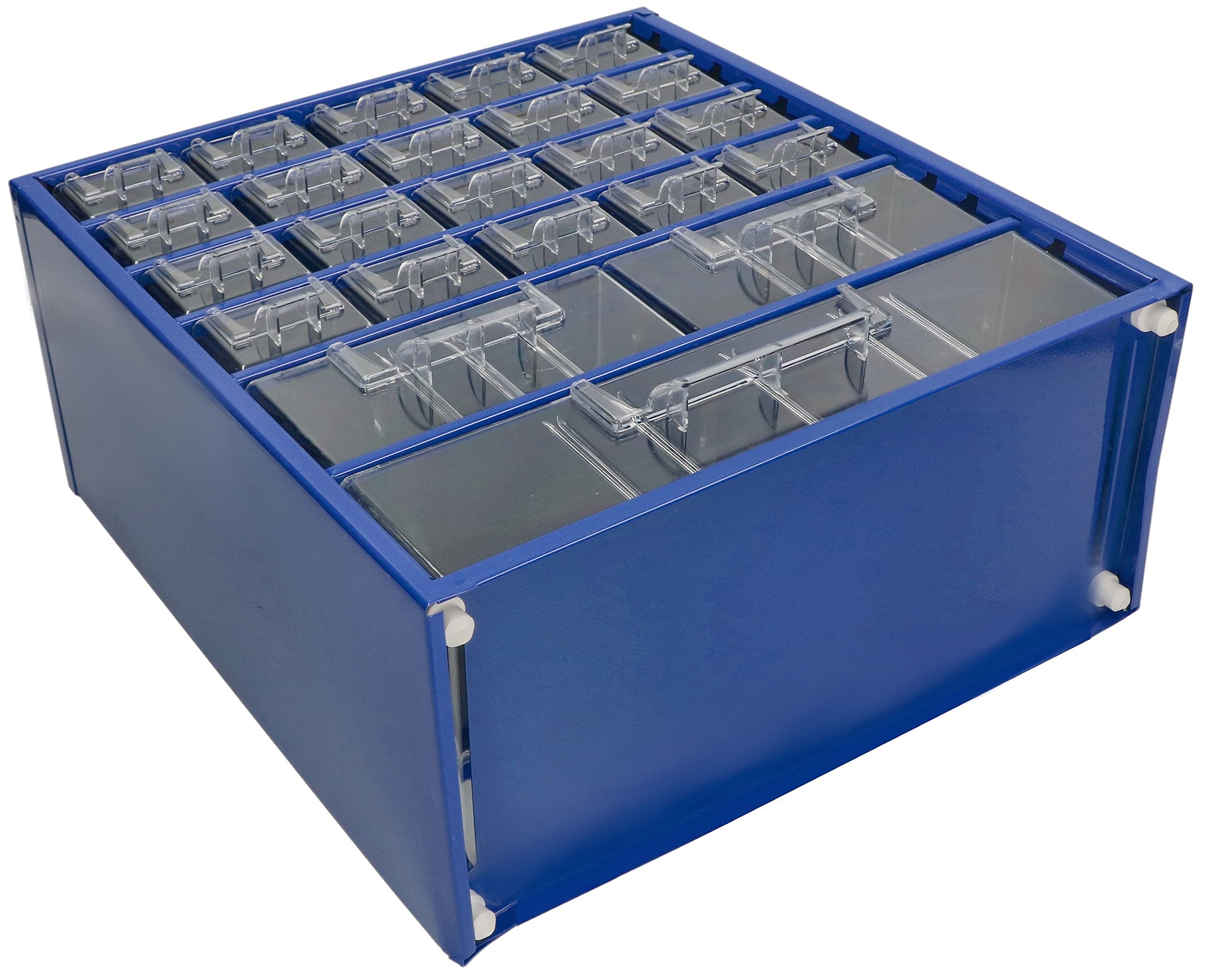 KOTARBAU® Werkstatt-Aufbewahrungsbox mit Schubfächern 306x327x155 Sortierkasten 20K2M1G Kleinteilemagazin Blau Metall
